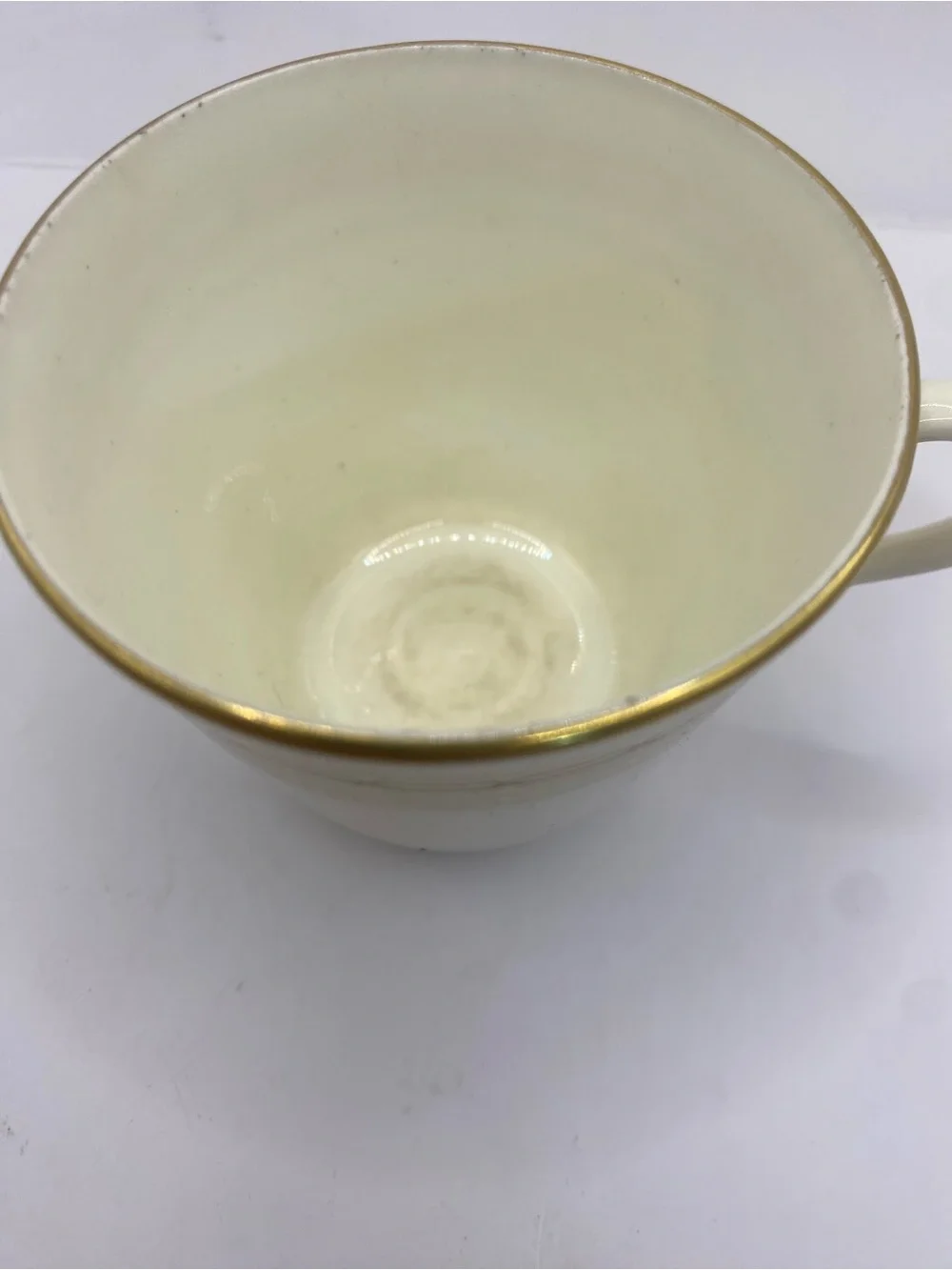 Antique Set Of 2 Cups & Sauces Porcelain With Gold Detail Marker Mark 6865/16